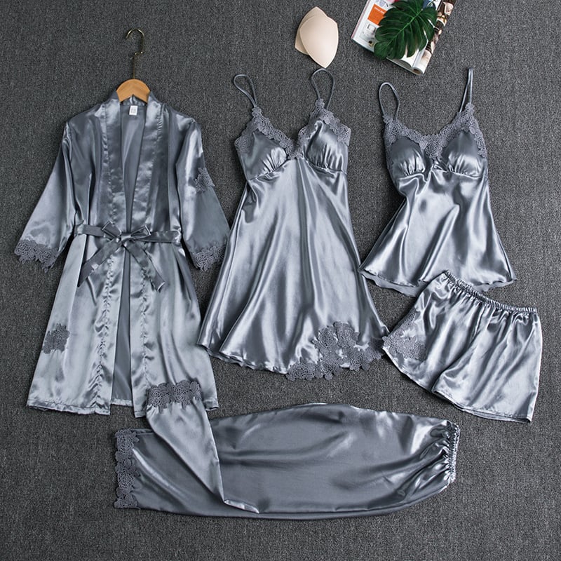 SOPHIA | FIVE-PIECE LACE NIGHTWEAR SET