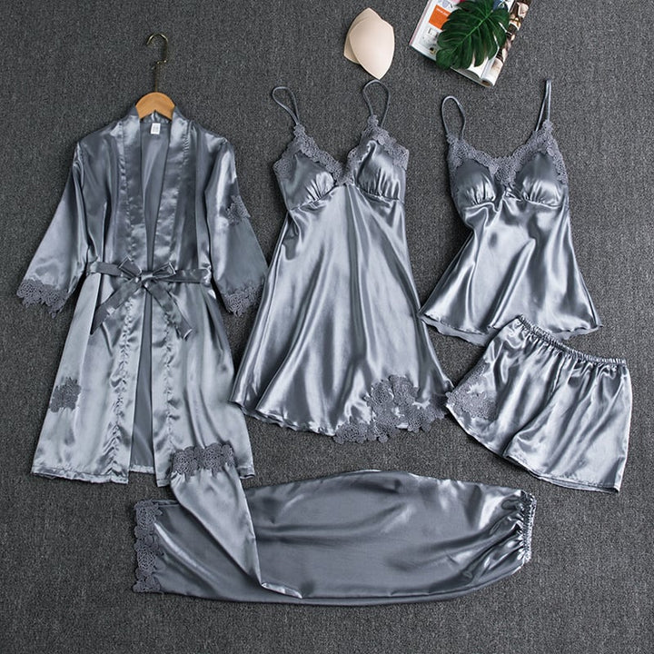 SOPHIA | FIVE-PIECE LACE NIGHTWEAR SET