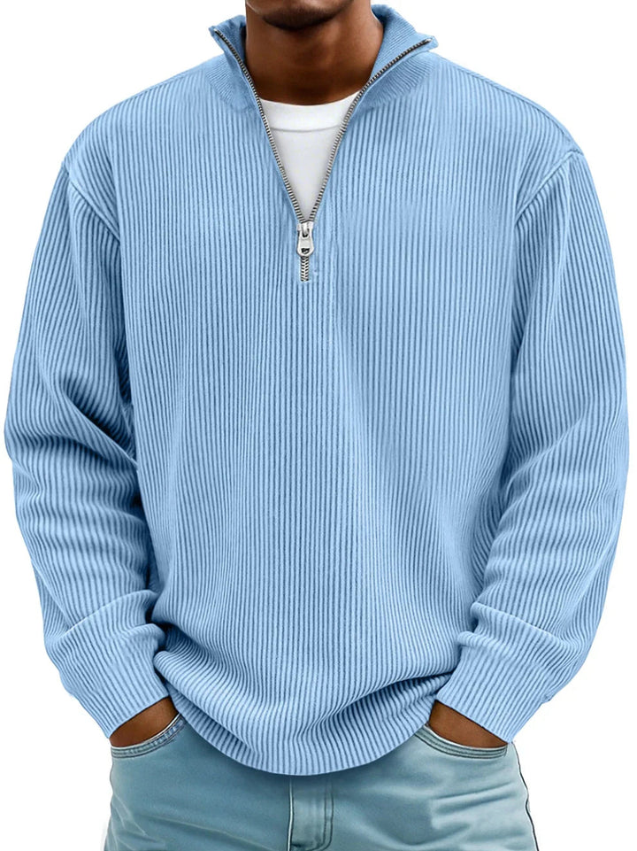 NOLAN | RIBBED HALF-ZIP SWEATER