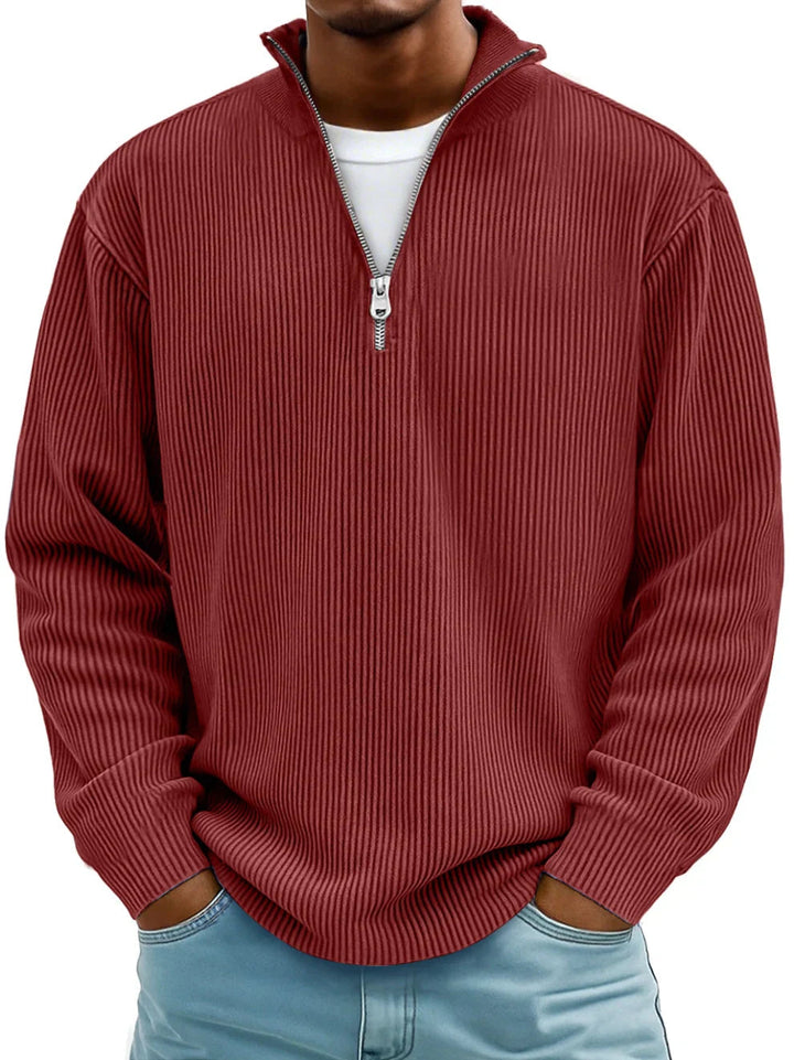 NOLAN | RIBBED HALF-ZIP SWEATER