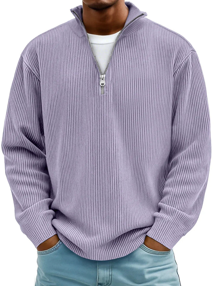 NOLAN | RIBBED HALF-ZIP SWEATER