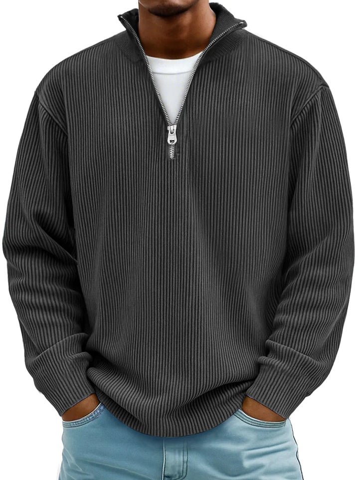 NOLAN | RIBBED HALF-ZIP SWEATER