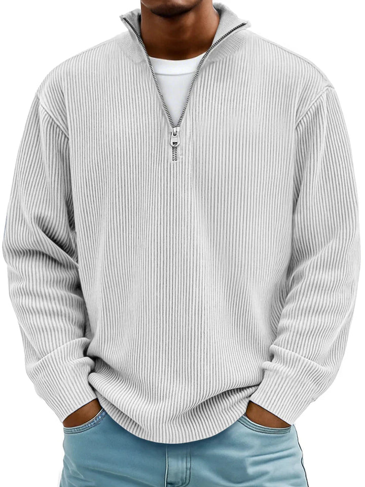 NOLAN | RIBBED HALF-ZIP SWEATER