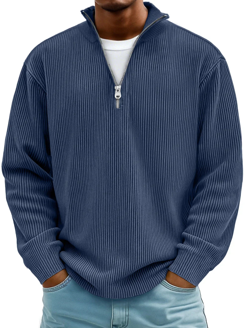 NOLAN | RIBBED HALF-ZIP SWEATER