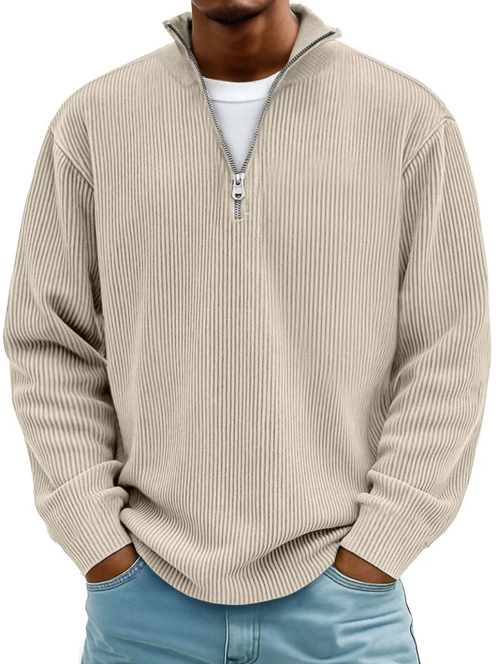 NOLAN | RIBBED HALF-ZIP SWEATER