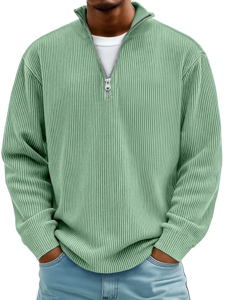 NOLAN | RIBBED HALF-ZIP SWEATER