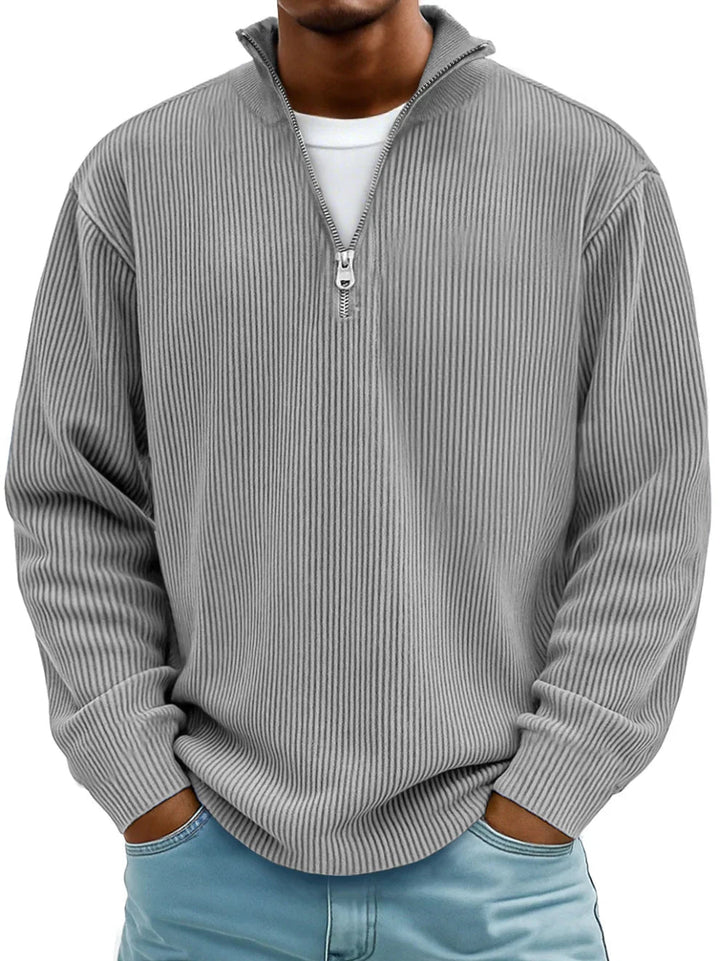 NOLAN | RIBBED HALF-ZIP SWEATER