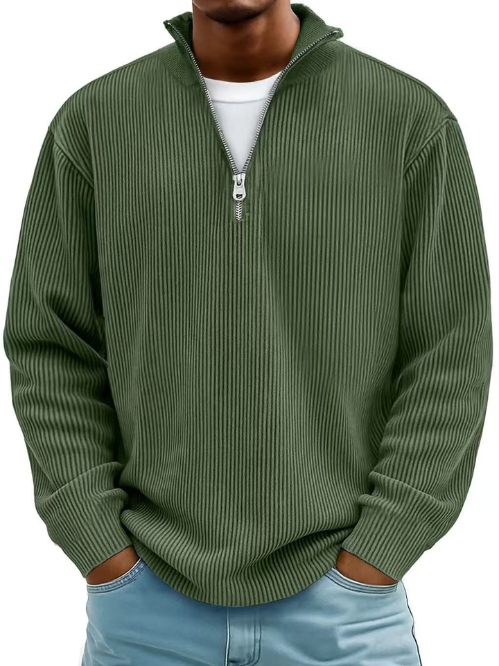NOLAN | RIBBED HALF-ZIP SWEATER