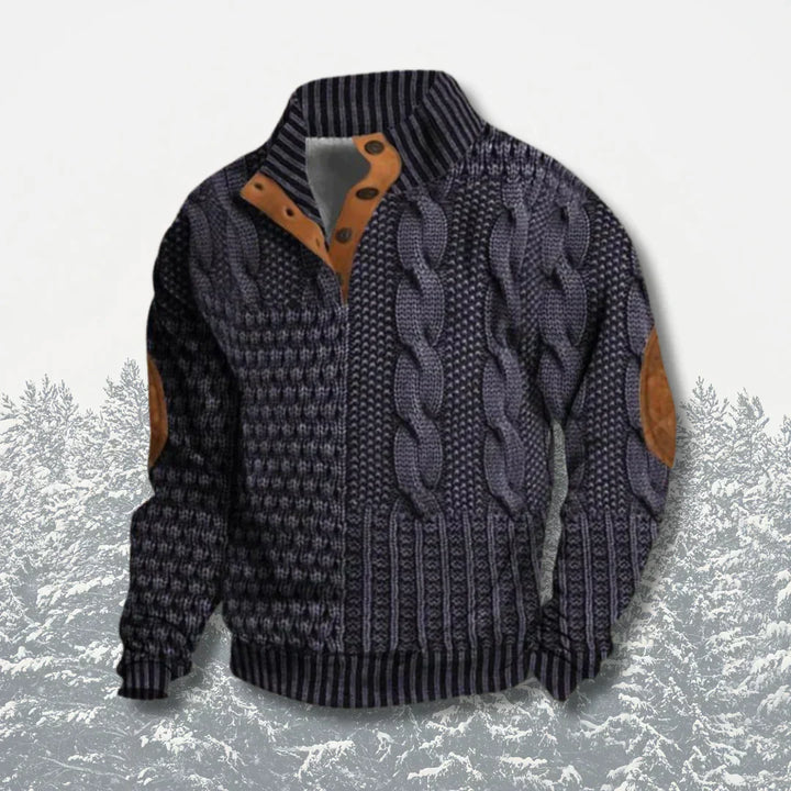 EVANDER | PATCHWORK KNIT SWEATER
