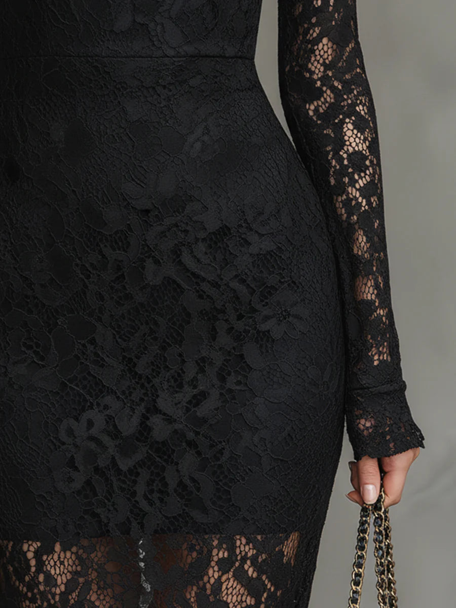 CAMILLA | STRETCH LACE FISHTAIL MAXI DRESS
