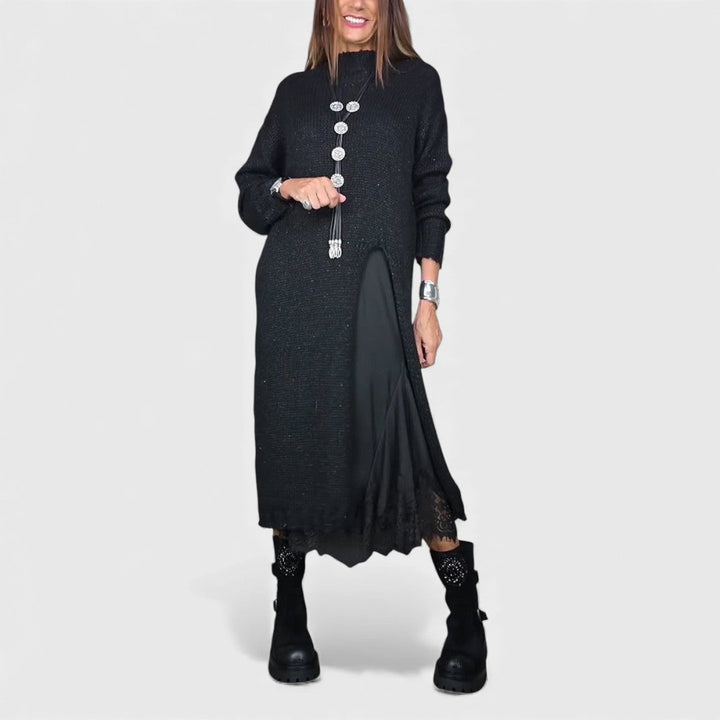 MIREYA | ELEGANT LONG KNIT DRESS