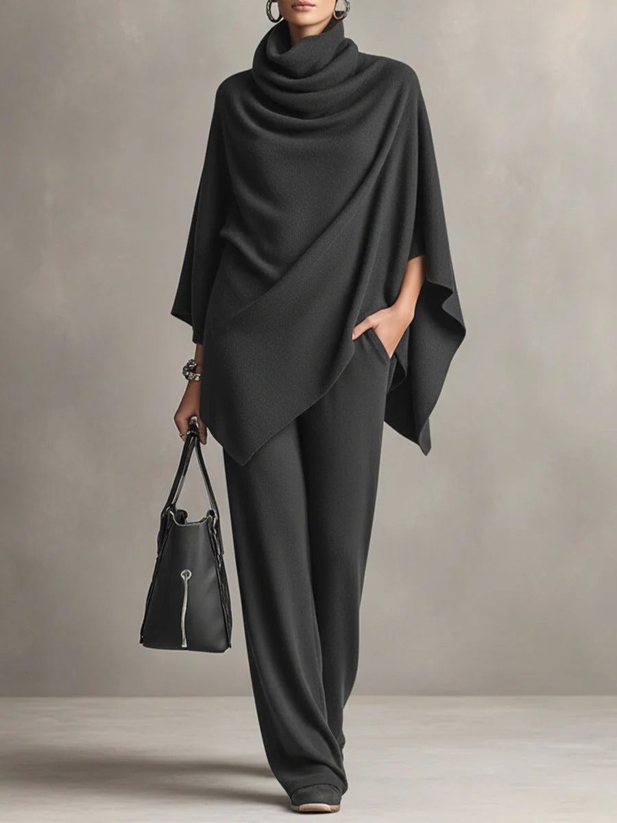 VIVIENNE | COWL NECK PONCHO SET