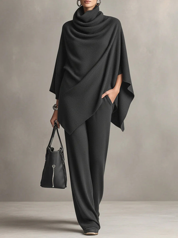 VIVIENNE | COWL NECK PONCHO SET