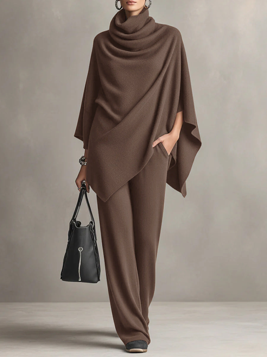 VIVIENNE | COWL NECK PONCHO SET