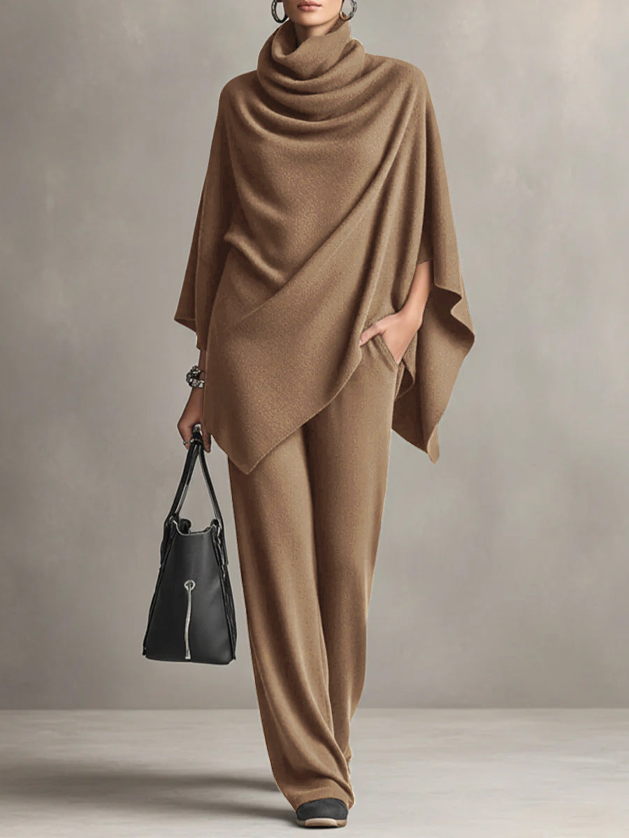 VIVIENNE | COWL NECK PONCHO SET