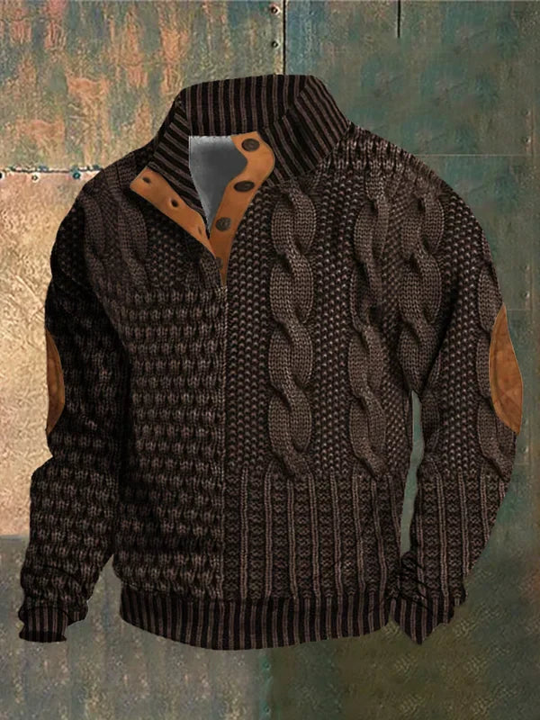 EVANDER | PATCHWORK KNIT SWEATER