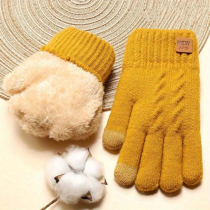 FLEECE-LINED KNIT GLOVES