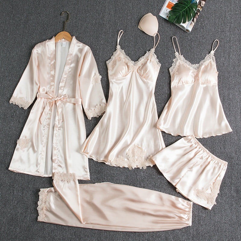 SOPHIA | FIVE-PIECE LACE NIGHTWEAR SET