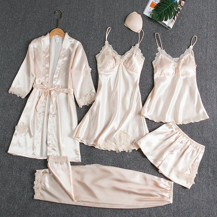 SOPHIA | FIVE-PIECE LACE NIGHTWEAR SET