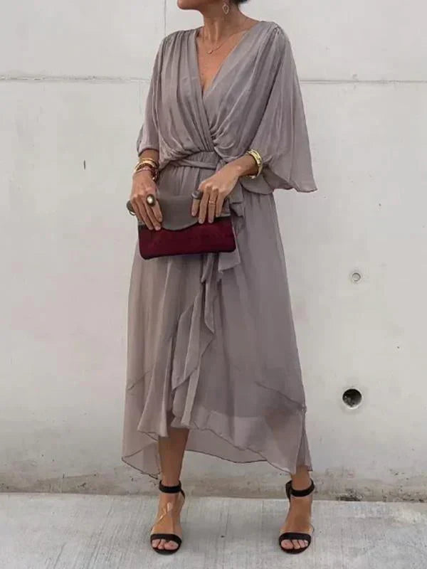 MYRA | FLOWY LIGHT V-NECK DRESS