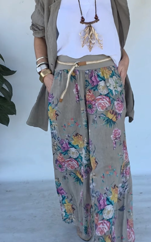 KATHARINE | JACKET AND FLORAL WIDE-LEG TROUSERS SET